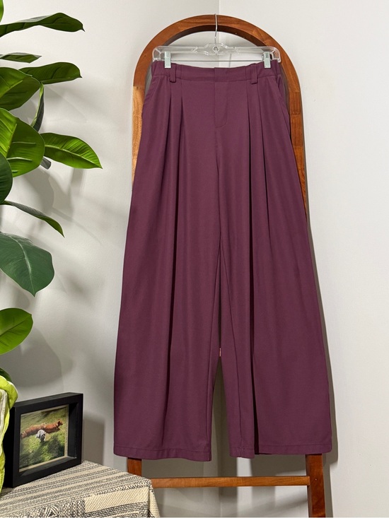 HALARA Pants - Halara MEDIUM Flex High Waisted Pocket Wide Leg Waffle Work Pants in Plum Wine